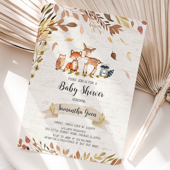 Invitación Baby Shower de Bosque de Otoño (Subido por el creador)