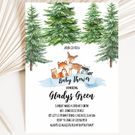 Invitación Baby Shower de Bosque Invernal Neutro en Género
