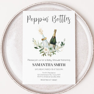 Invitación Baby Shower de botellas de bebé de Poppin'