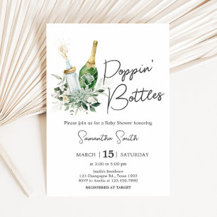 Invitación Baby Shower de botellas de Poppin'