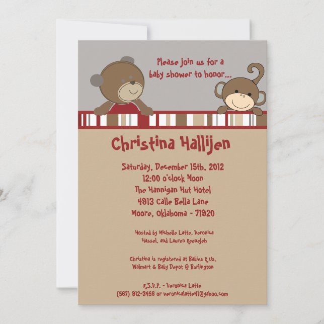 Invitación Baby Shower de Botones de Cocalo 5x7 (Anverso)