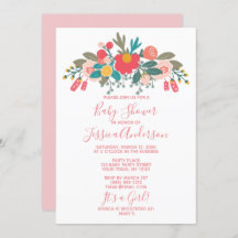 Baby Shower de Bouquet Floral Rosa