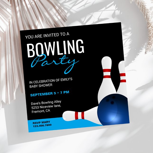 Invitación Baby Shower de Bowling moderno (Subido por el creador)