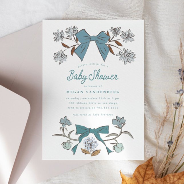 Invitación Baby Shower de Bows and Flowers Boy (Subido por el creador)