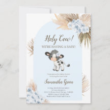 Invitación Baby Shower de Boy Blue Holy Cow