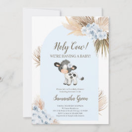 Invitación Baby Shower de Boy Blue Holy Cow