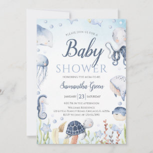 Invitación Baby Shower de Boy Under the Sea