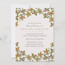 Invitación Baby Shower de brotes de primavera