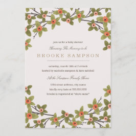 Invitación Baby Shower de brotes de primavera