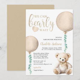 Invitación Baby Shower de Brown Bearly Wait