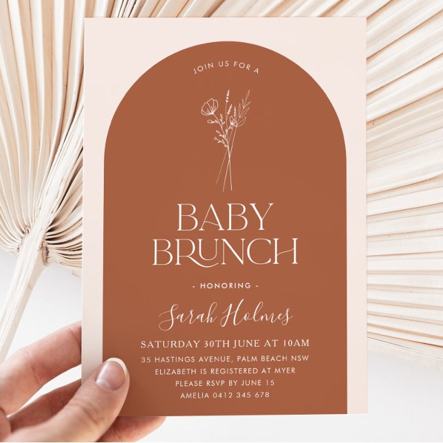 Invitación Baby Shower de Brunch para bebé de arco minimalist (Subido por el creador)