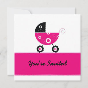 Invitación Baby Shower de Buggie Rosado
