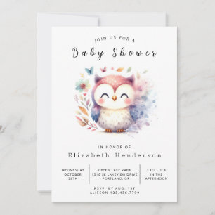 Invitación Baby Shower de Búho de Árboles Bohemios