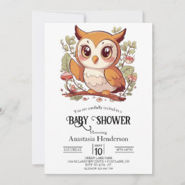 Invitación Baby Shower de búho de Bonito mágico