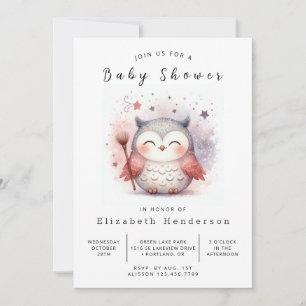 Invitación Baby Shower de búho imprimible caprichoso