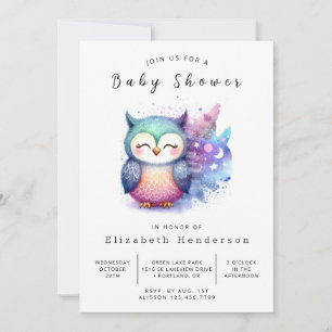 Invitación Baby Shower de búho imprimible clásico