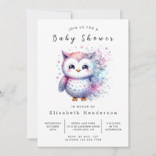 Invitación Baby Shower de búho imprimible de árboles