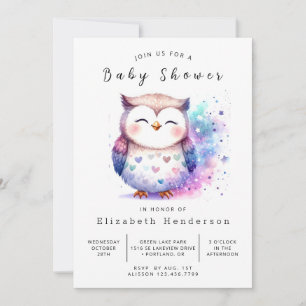 Invitación Baby Shower de búho imprimible único