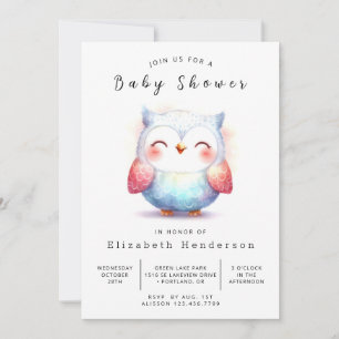 Invitación Baby Shower de búho ruso bohemio