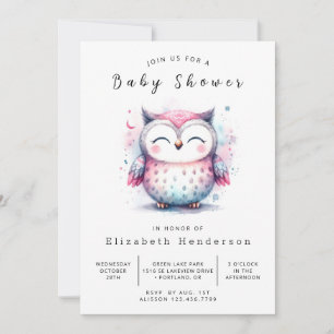 Invitación Baby Shower de búho simple en línea