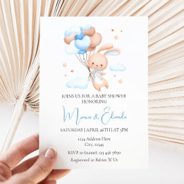 Invitación Baby Shower de Bunny and Balloons Boy