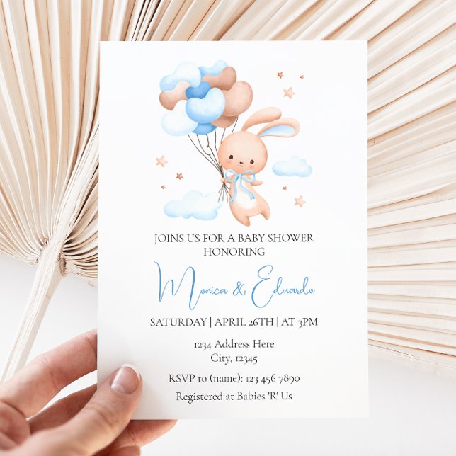 Invitación Baby Shower de Bunny and Balloons Boy (Subido por el creador)