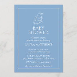 Invitación Baby Shower de Bunny blanco vintage