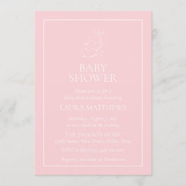 Invitación Baby Shower de Bunny blanco vintage