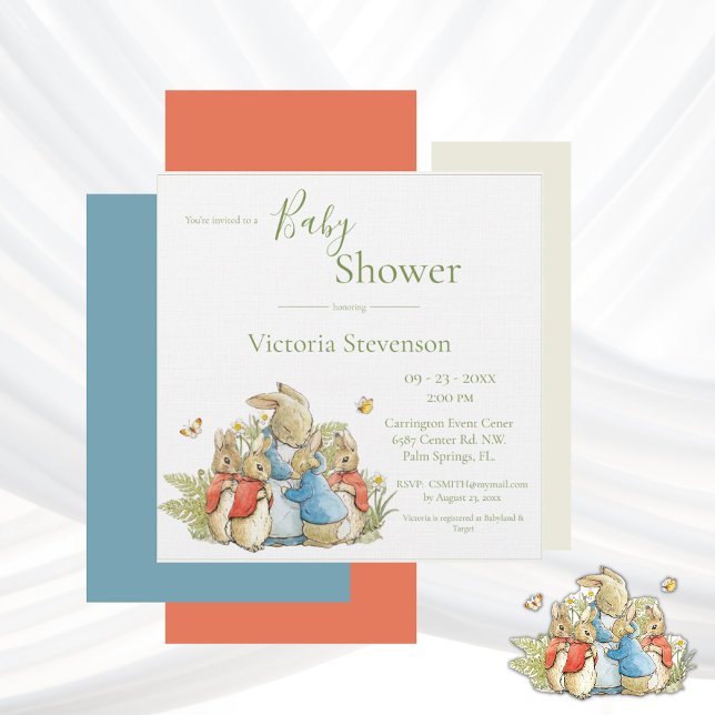 Invitación Baby Shower de Bunny Rabbit Green (Subido por el creador)
