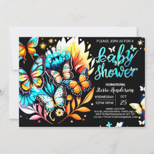 Invitación Baby Shower de Butterfly Digital Boy encantado