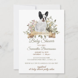 Invitación Baby Shower de Cachorro Bulldog Francés