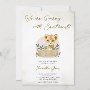 Invitación Baby Shower de cachorro de león boho