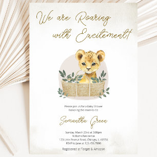 Invitación Baby Shower de cachorro de león boho