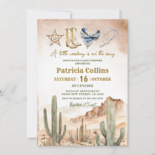Invitación Baby Shower de Cactus exitoso del desierto ruso