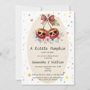 Invitación Baby Shower de caída de las cerezas de calabaza re