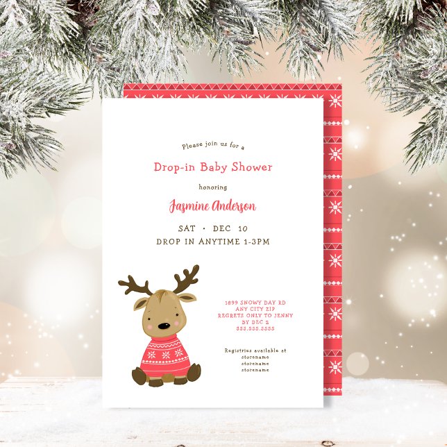 Invitación Baby Shower de caída de venado de invierno (Subido por el creador)