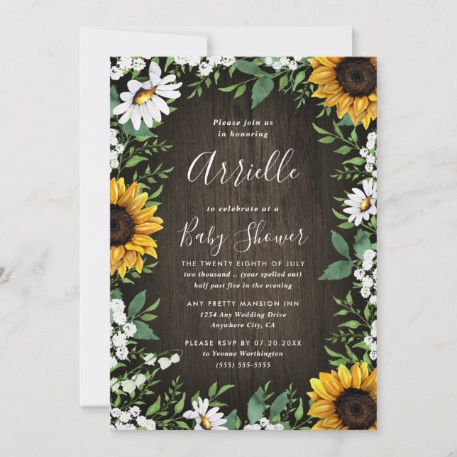 Invitación Baby Shower de caída floral del país ruso del gira (Anverso)