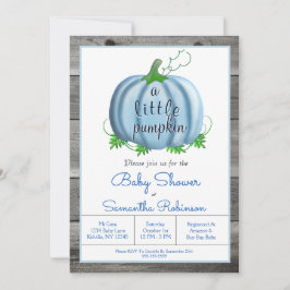 Invitación Baby Shower de caída rústica de calabaza pequeño