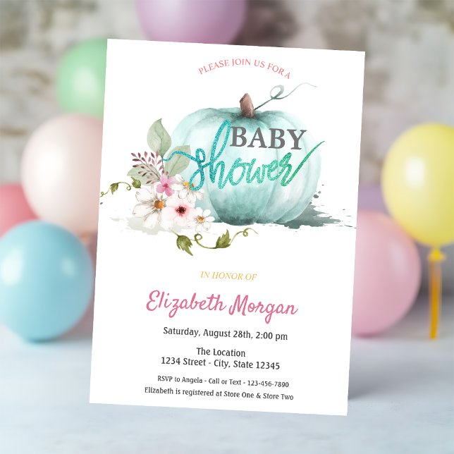 Invitación Baby Shower de calabaza acuática (Subido por el creador)