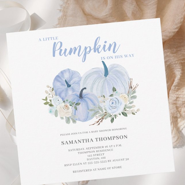 Invitación Baby Shower de calabaza azul (Subido por el creador)