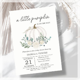 Invitación Baby Shower de calabaza blanca