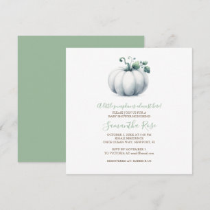 Invitación Baby Shower de calabaza blanca - cuadra