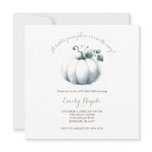 Baby Shower de calabaza blanca invita a la neutral