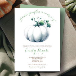 Invitación Baby Shower de calabaza blanca invita a la neutral