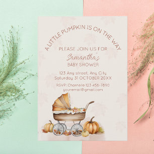 Invitación Baby Shower de calabaza de agua de caída