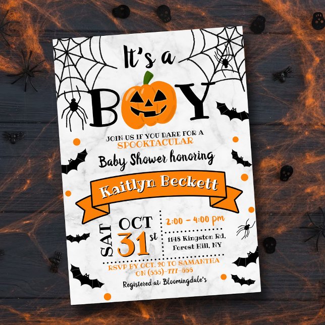 Invitación Baby Shower de calabaza de calabaza de Halloween " (Subido por el creador)