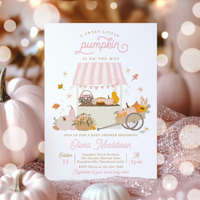 Invitación Baby Shower de calabaza de Chica rosa ruso (Subido por el creador)