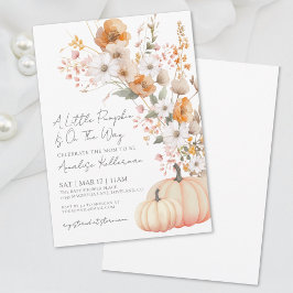 Invitación Baby Shower de calabaza de flores silvestres