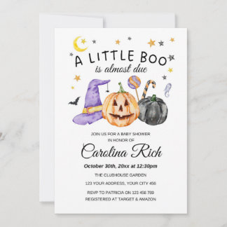 Invitación Baby Shower de calabaza de Halloween