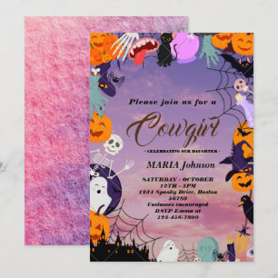 Invitación Baby Shower de calabaza de Halloween